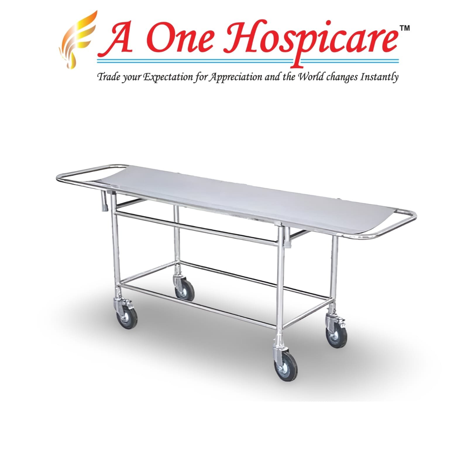 SS Stretcher On Trolley