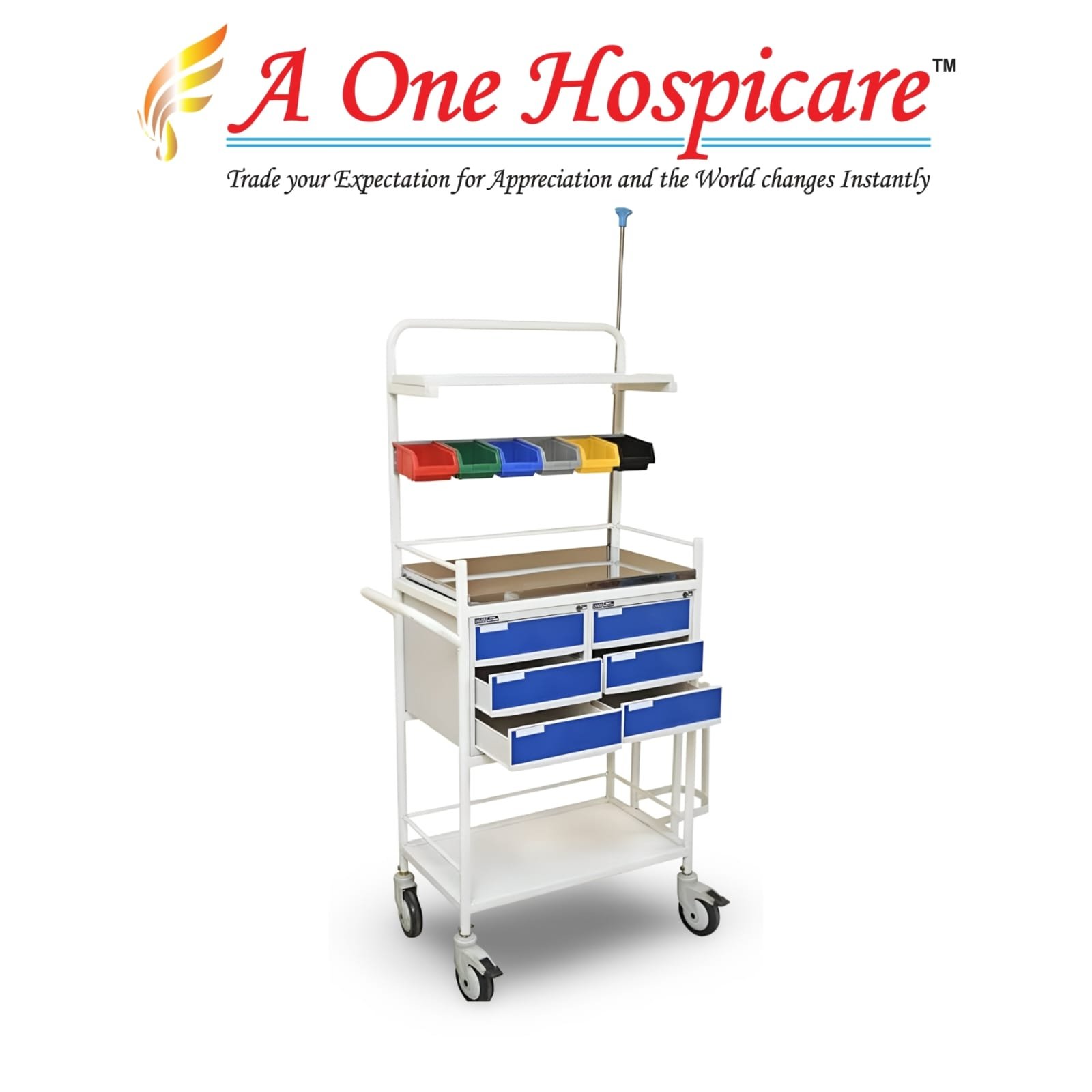 MS Body SS Top Crash Cart Trolley