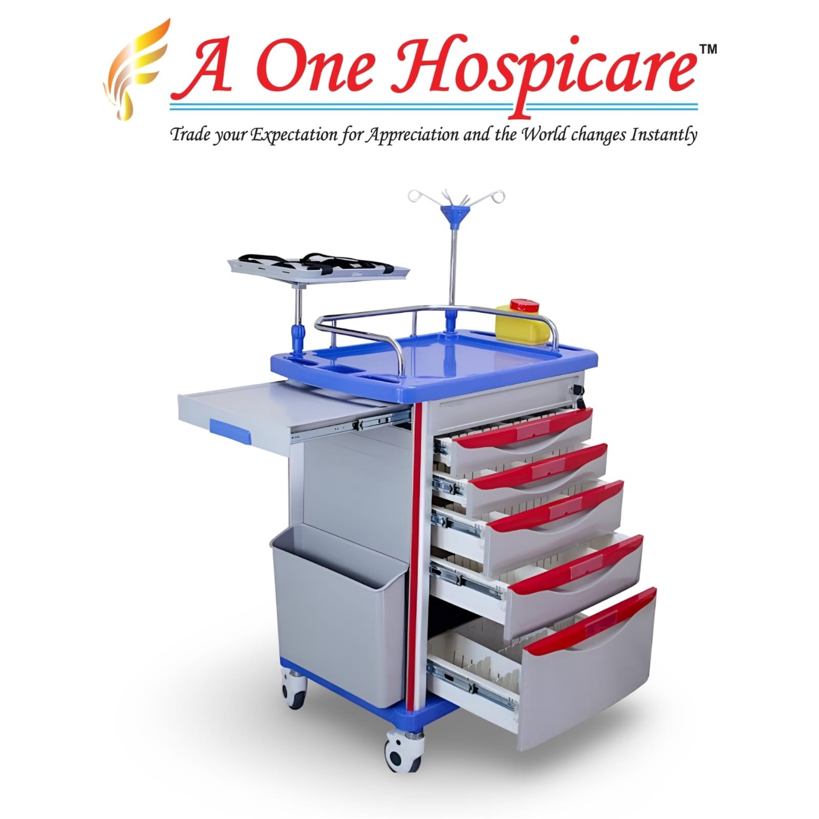 O.T Emergency trolley Full ABS Body AOH 168 (F)