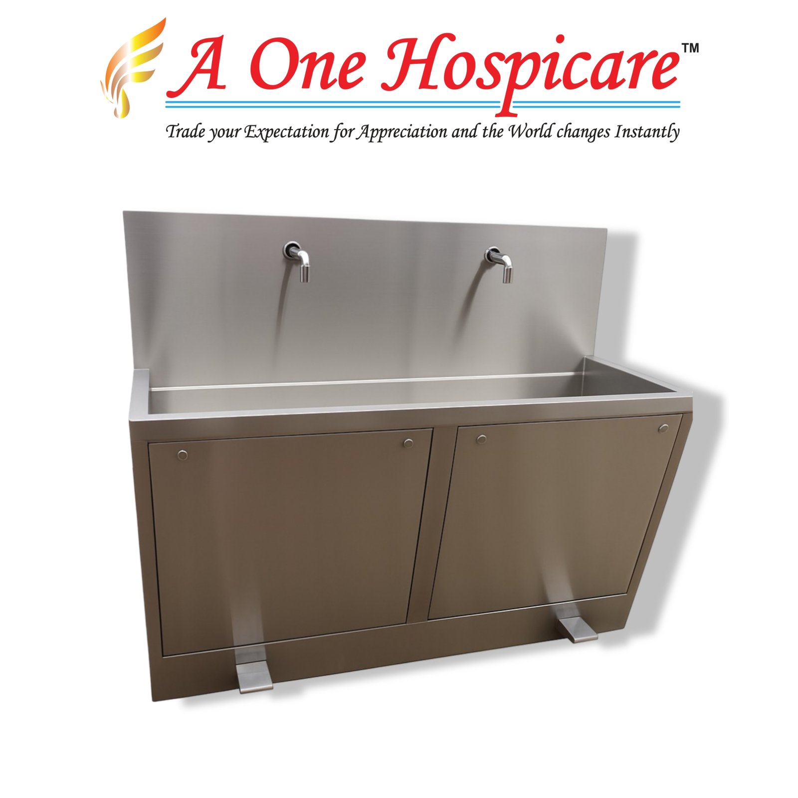 4 Feet [Foot Operated]  Floor Model Scrub Station 304 Grade AOH 185 (B)