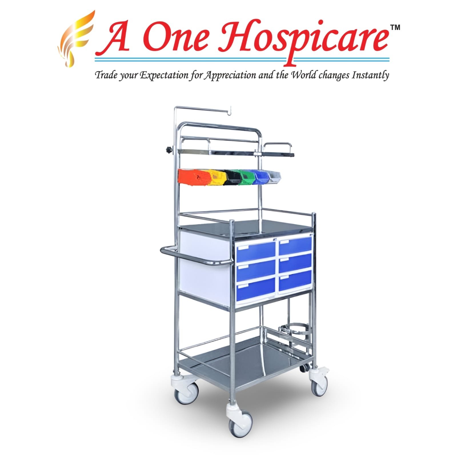 SS Crash Cart Trolley
