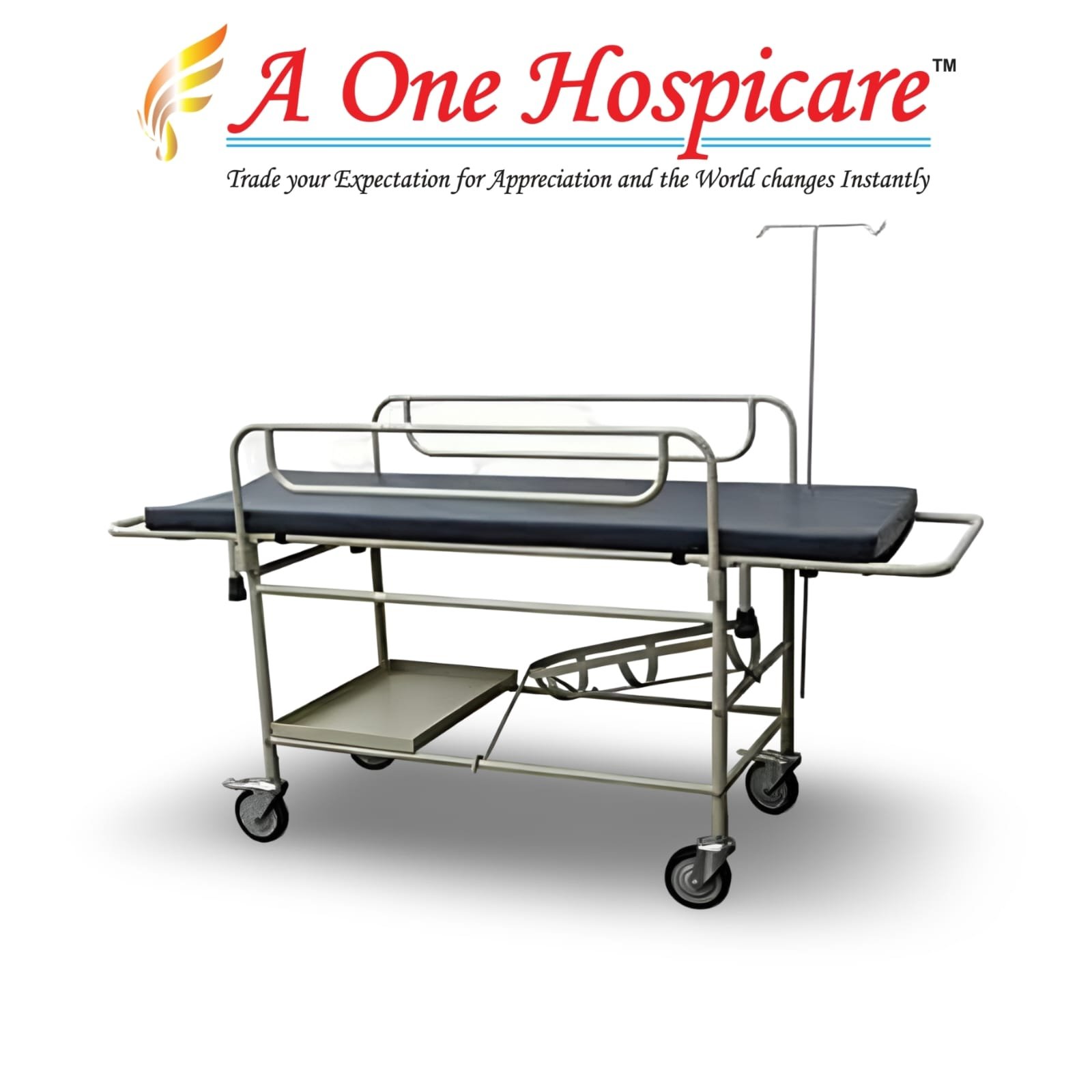 MS Stretcher On Trolley Deluxe